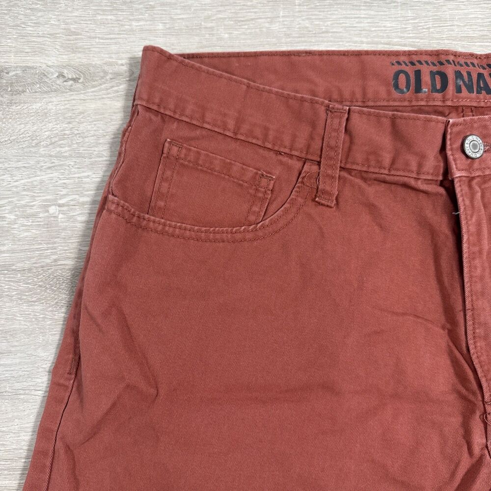 Old Navy Shorts Men’s 36 Red Rust Cotton Cut Off Raw Hem 5 Pocket - Picture 2 of 12
